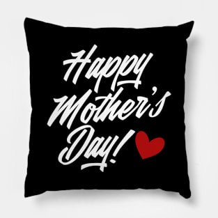 Simple and Elegant Happy Mother's Day Calligraphy Pillow