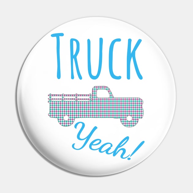 Truck Yeah! Plaid Pin by Witty Things Designs