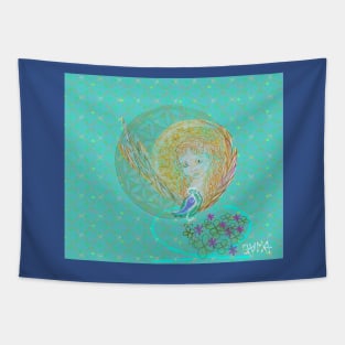 Angel child owl Tapestry