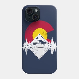 Colorado Flag Mountains Lake Outdoors Hike Camp Phone Case