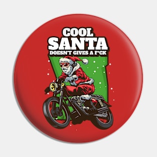 Biker Santa Bad Santa Funny Christmas Pin