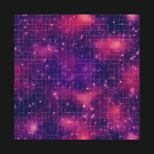 Violet Stars - Infinite Nebula Seamless Pattern T-Shirt