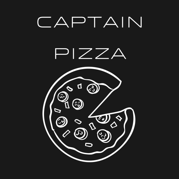 Captain Pizza Typography White Design by Stylomart