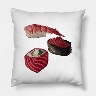 sushi watercolor Pillow