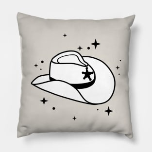 White Cowboy Hat Cowgirl Aesthetic Pillow