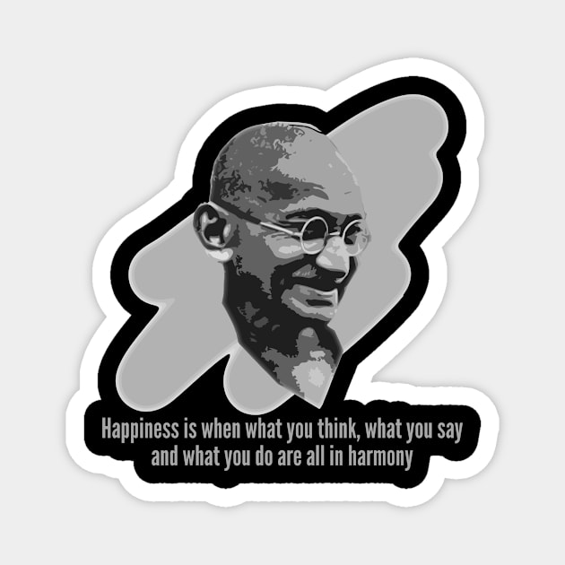 Mahatma Gandhi - Happiness & Harmony Magnet by SnarkSharks