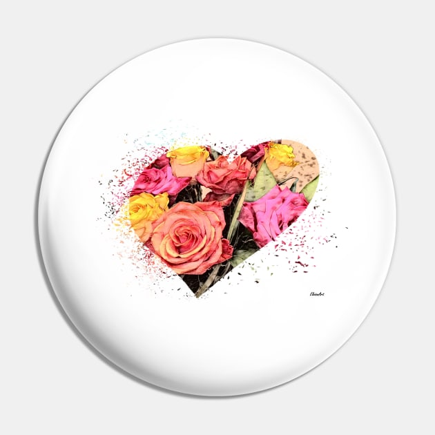 A Heart Full of Roses Pin by EloiseART