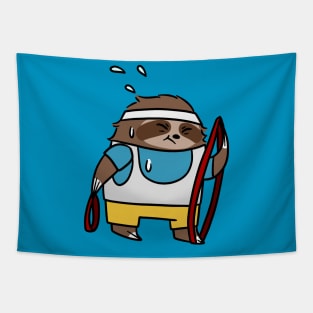 Sloth with resistance Bands Tapestry