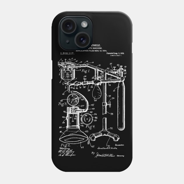 Anesthetic Machine Patent 1919, Medical Student Gift Phone Case by Anodyle