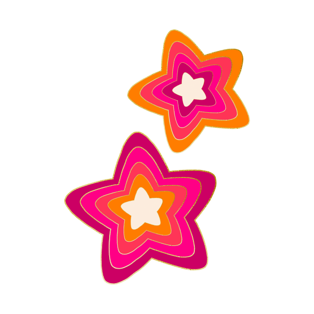 Pink and orange 70s stars by Home Cyn Home 