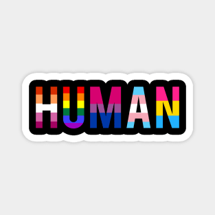 Human LGBT Flag Gay Pride Month Rainbow Transgender Lesbian Bisexual Pansexual Magnet