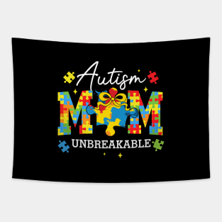 Unbreakable Autism Mom Puzzle Piece Tapestry