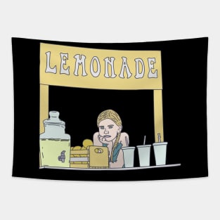 Lemonade Stand - Plywood Table - Lemon Beverage Tapestry