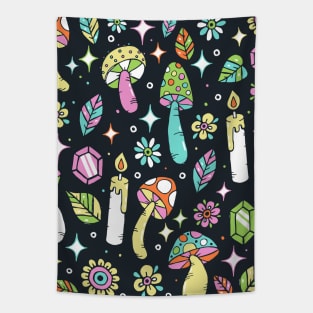 Magic Mushroom Forest Pattern Tapestry