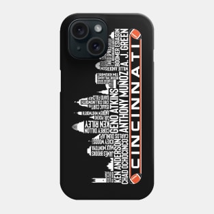 Cincinnati Football Team All Time Legends, Cincinnati City Skyline Phone Case