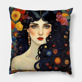 Art Nouveau Beauty gorgeous Bohemian woman Pillow