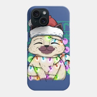 cute cat christmas lights and fun Phone Case