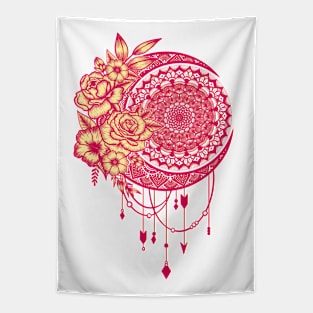 Mandala moon flower Tapestry
