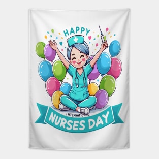 Joyful Nurses Day Celebration Tapestry