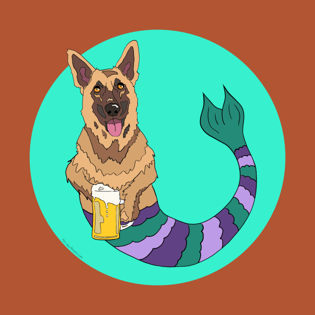 Oswald the German Shepherd Mermutt by abrushwithhumor