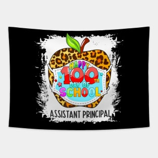 Assistant Principal Life Happy 100Th Day Of School Face Mask Tapestry