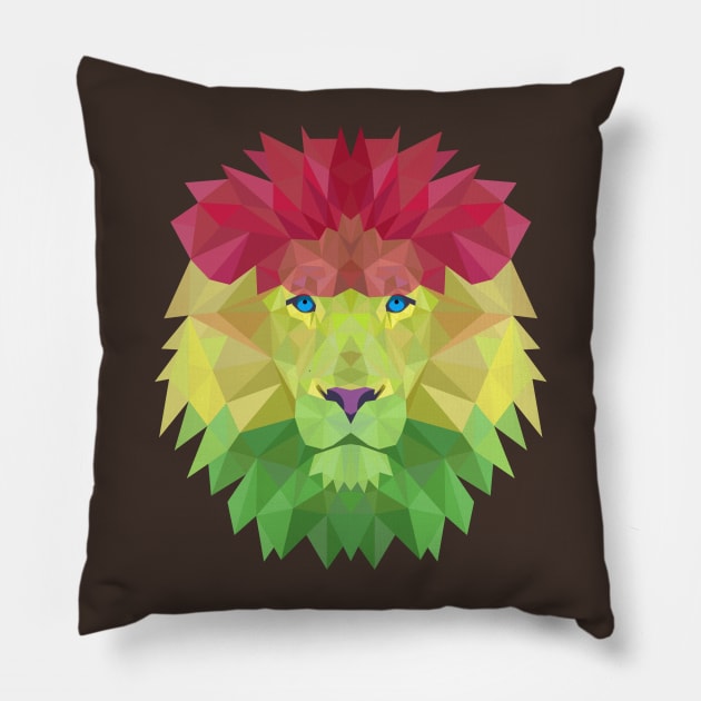 Rasta lion 3D Pillow by FernyDesigns