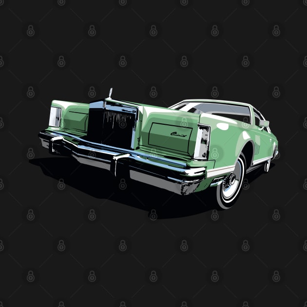 1970s Lincoln Continental in green by candcretro