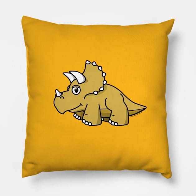 Lil' Triceratops Pillow by jeffmcdowalldesign