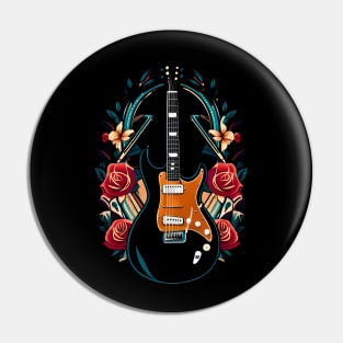 Black Guitar tattoo 9 Pin