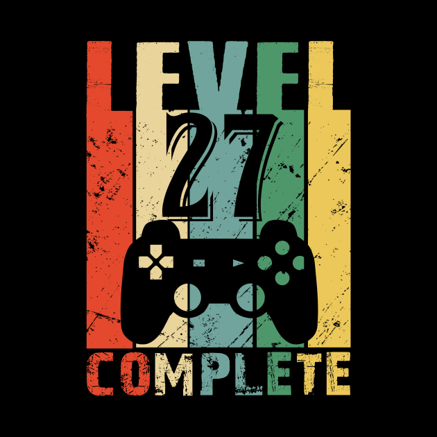 Vintage 27th Wedding Anniversary Level 27 Complete Funny Video Gamer Birthday Gift Ideas by smtworld