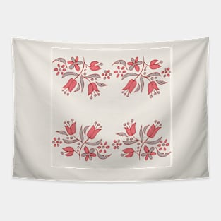 red flower holiday pattern Tapestry