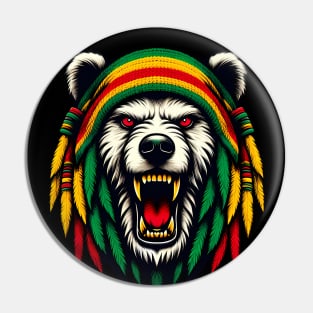 Rasta Bear Pin