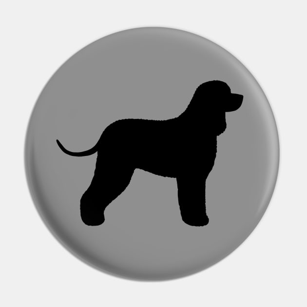 Irish Water Spaniel Silhouette Pin by Coffee Squirrel