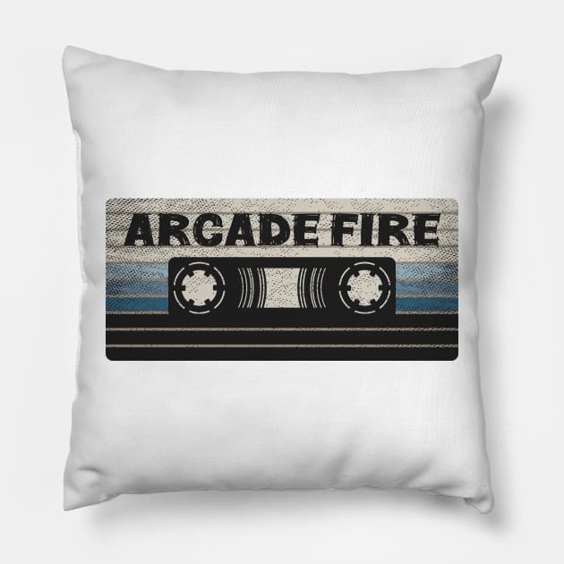 Arcade Fire Mix Tape Pillow by getinsideart