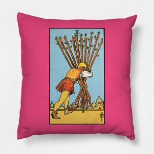 Ten of wands tarot card Pillow