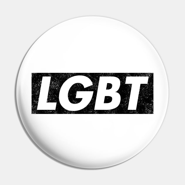 LGBT Black box logo distressed Pin by PaletteDesigns