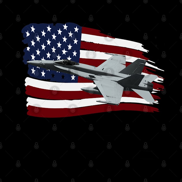 McDonnell Douglas F/A-18 Hornet US Flag by Dirty Custard Designs 