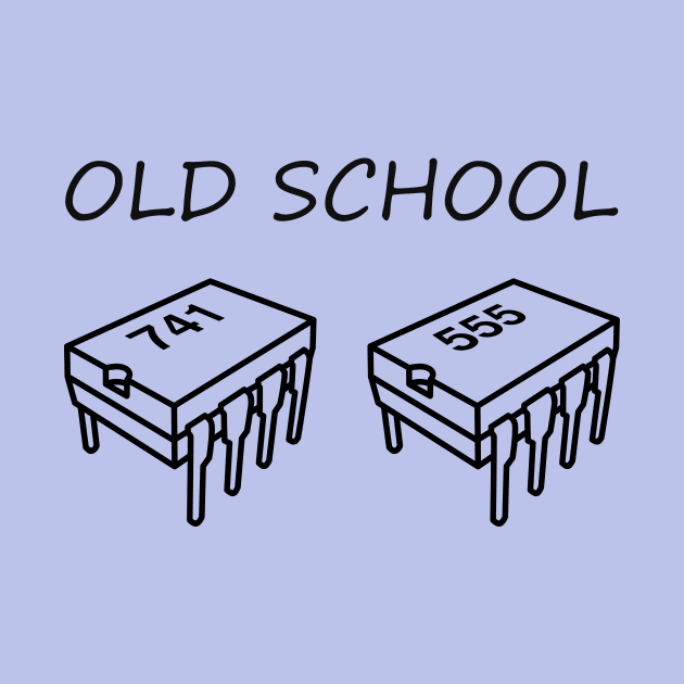 Old School - Electronics - 555 and 741 Chips by Starchip Designs