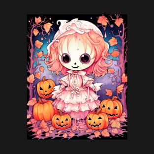 Halloween Zombie Ghost Girl with Jack-o-Lanterns T-Shirt