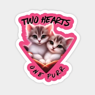 Two hearts one Purr Magnet