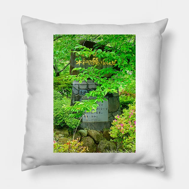 Nagasaki Peace Park Study 8 Pillow by bobmeyers