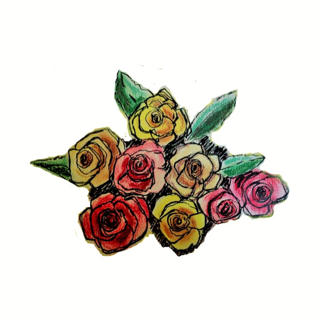 Colorful Vintage Rose Bouquet by dpenn