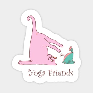 Yoga Friends -Cat & Bird Magnet