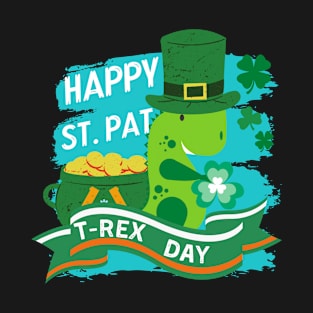 Happy St Pat Trex Day Dino St Patricks Day T-Shirt