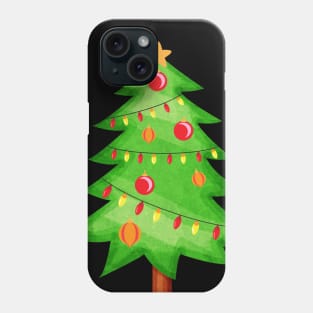 Cute Comic Christmas Tree Illustration Phone Case