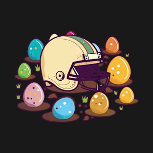 Football Easter Shirt | Helmet Easter Eggs T-Shirt