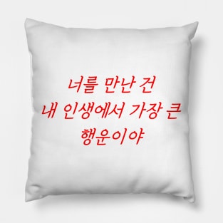 HANGEUL Meeting you was the greatest chance of my life Pillow