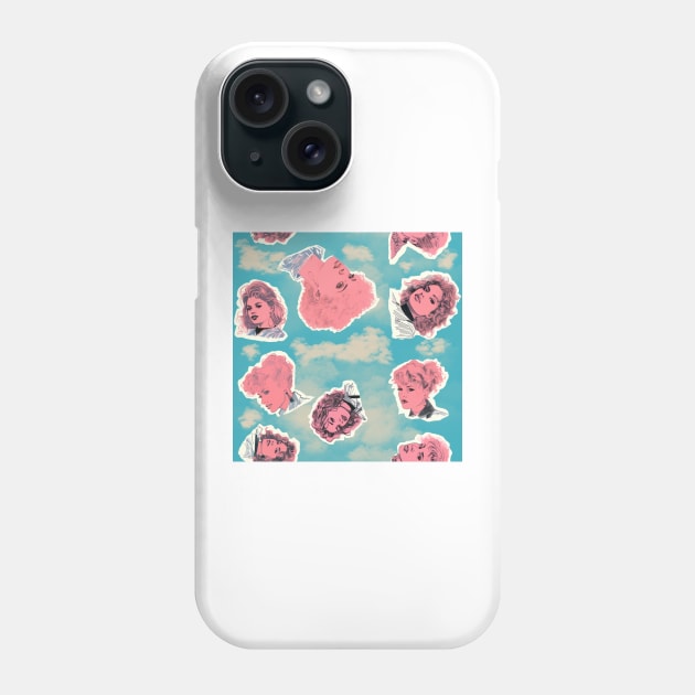 Blue Skies, Pink Faces Phone Case by boingojennie