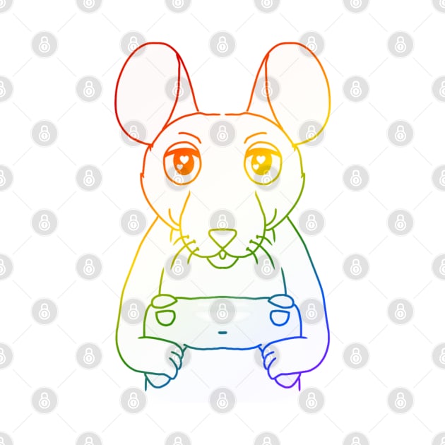 Gaming Rat (Rainbow Version) by Rad Rat Studios