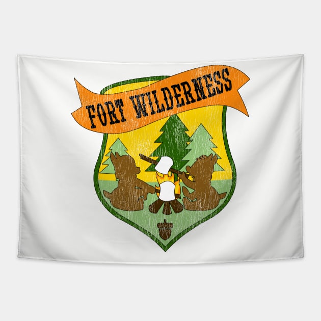 Fort Wilderness (distressed) Tapestry by Yellow Hexagon Designs